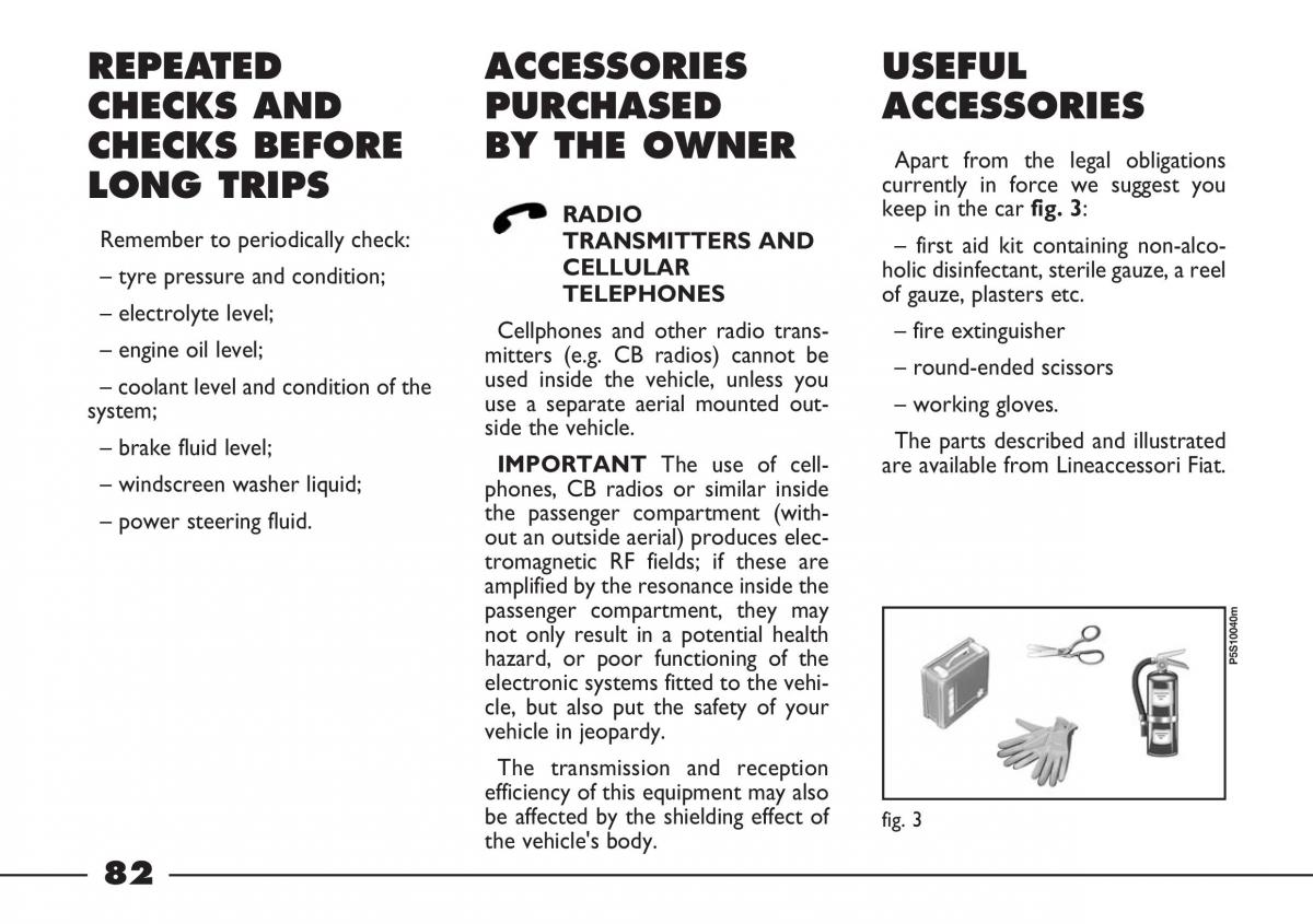 Fiat Barchetta owners manual / page 83