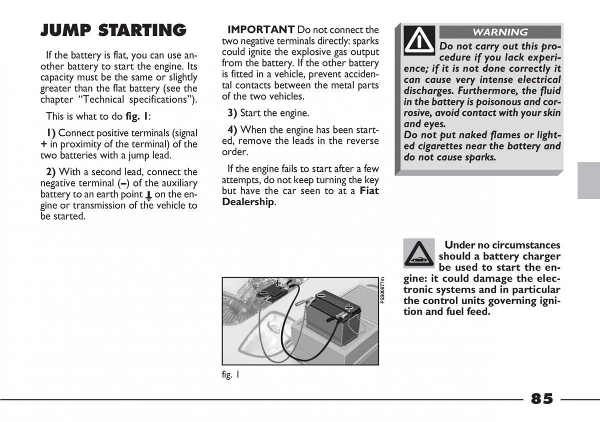 Fiat Barchetta owners manual / page 86