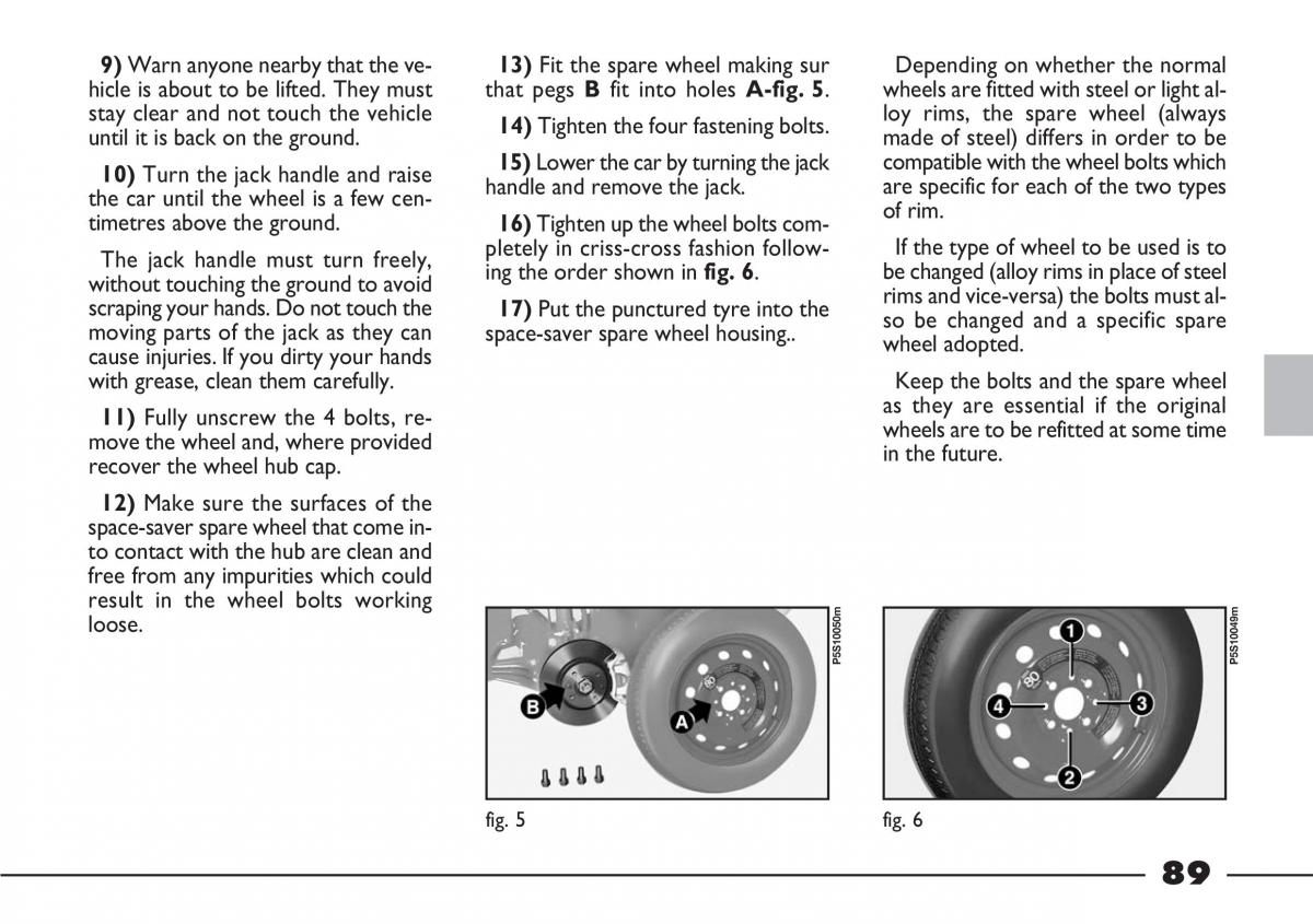 Fiat Barchetta owners manual / page 90