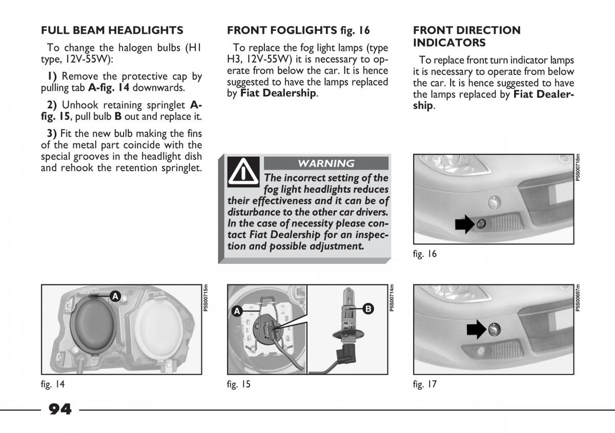 Fiat Barchetta owners manual / page 95