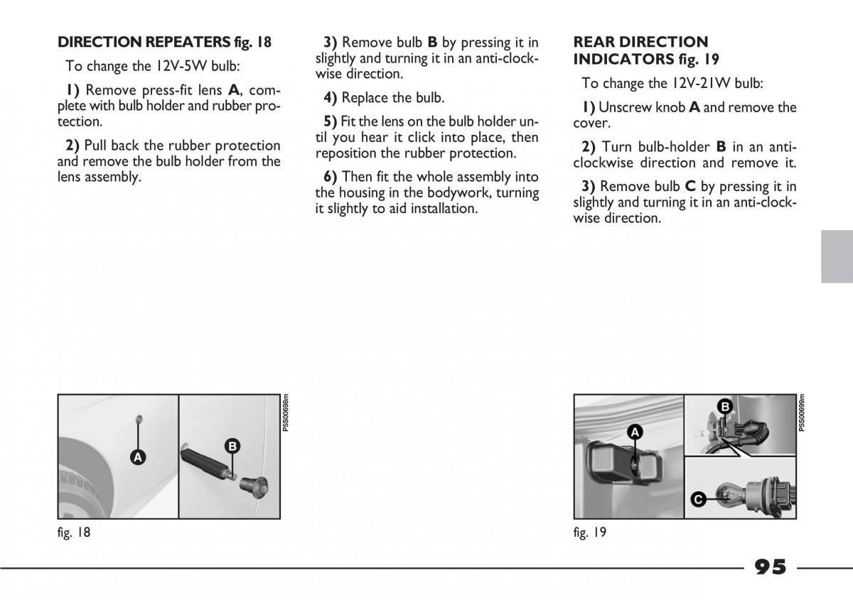 Fiat Barchetta owners manual / page 96