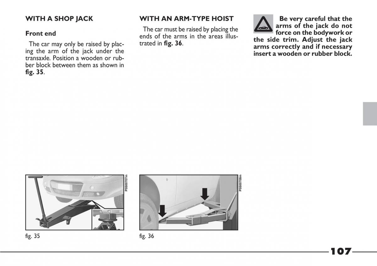 Fiat Barchetta owners manual / page 108