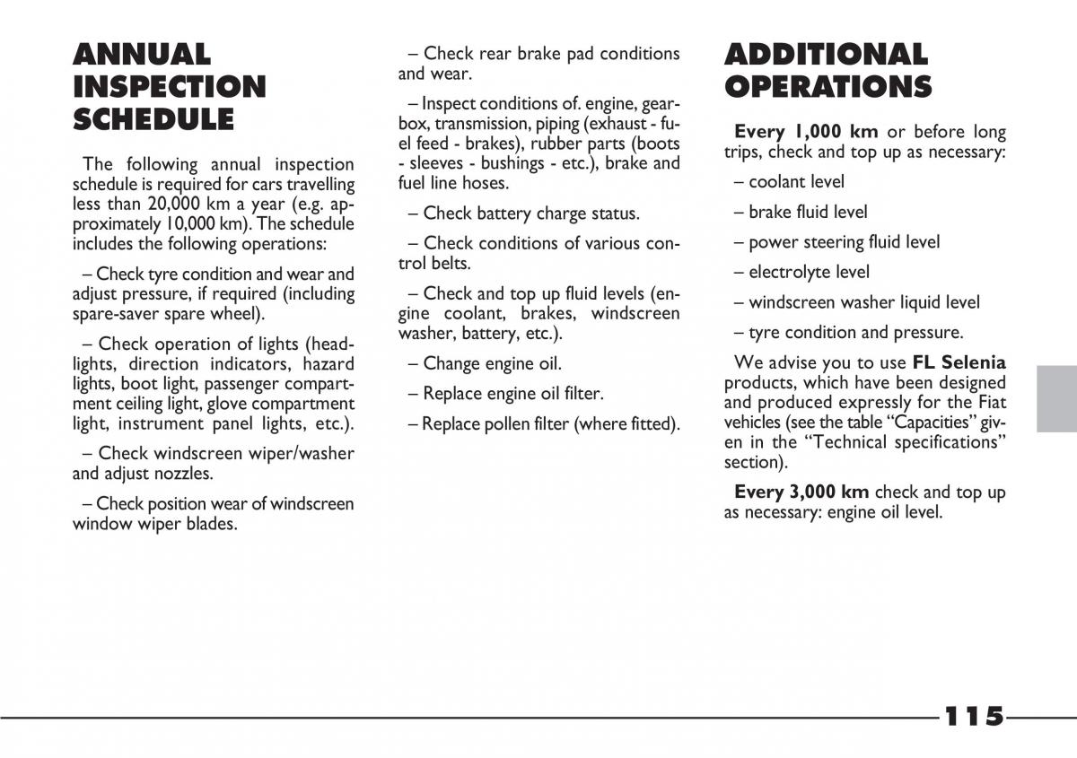 Fiat Barchetta owners manual / page 116