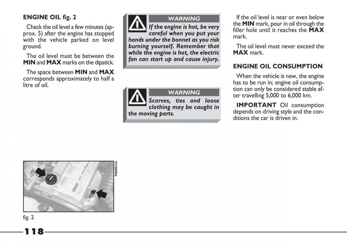 Fiat Barchetta owners manual / page 119