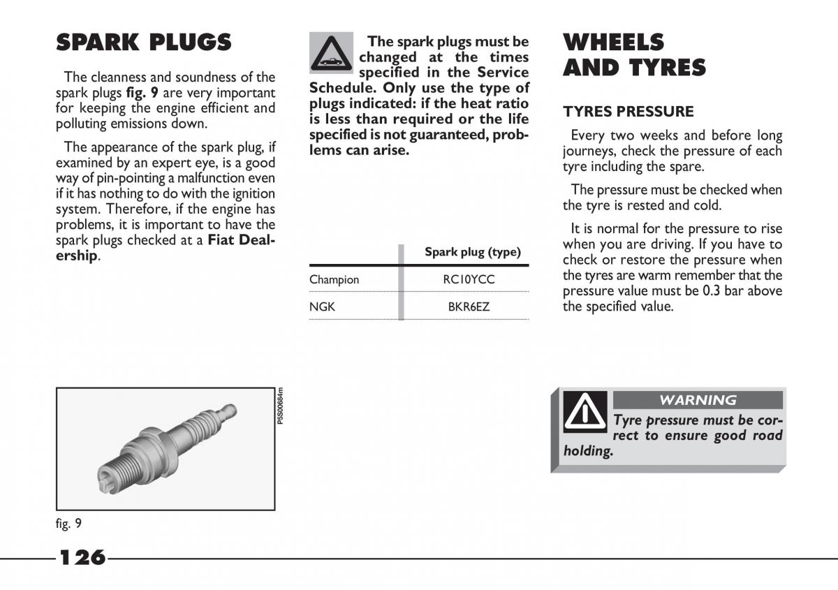 Fiat Barchetta owners manual / page 127