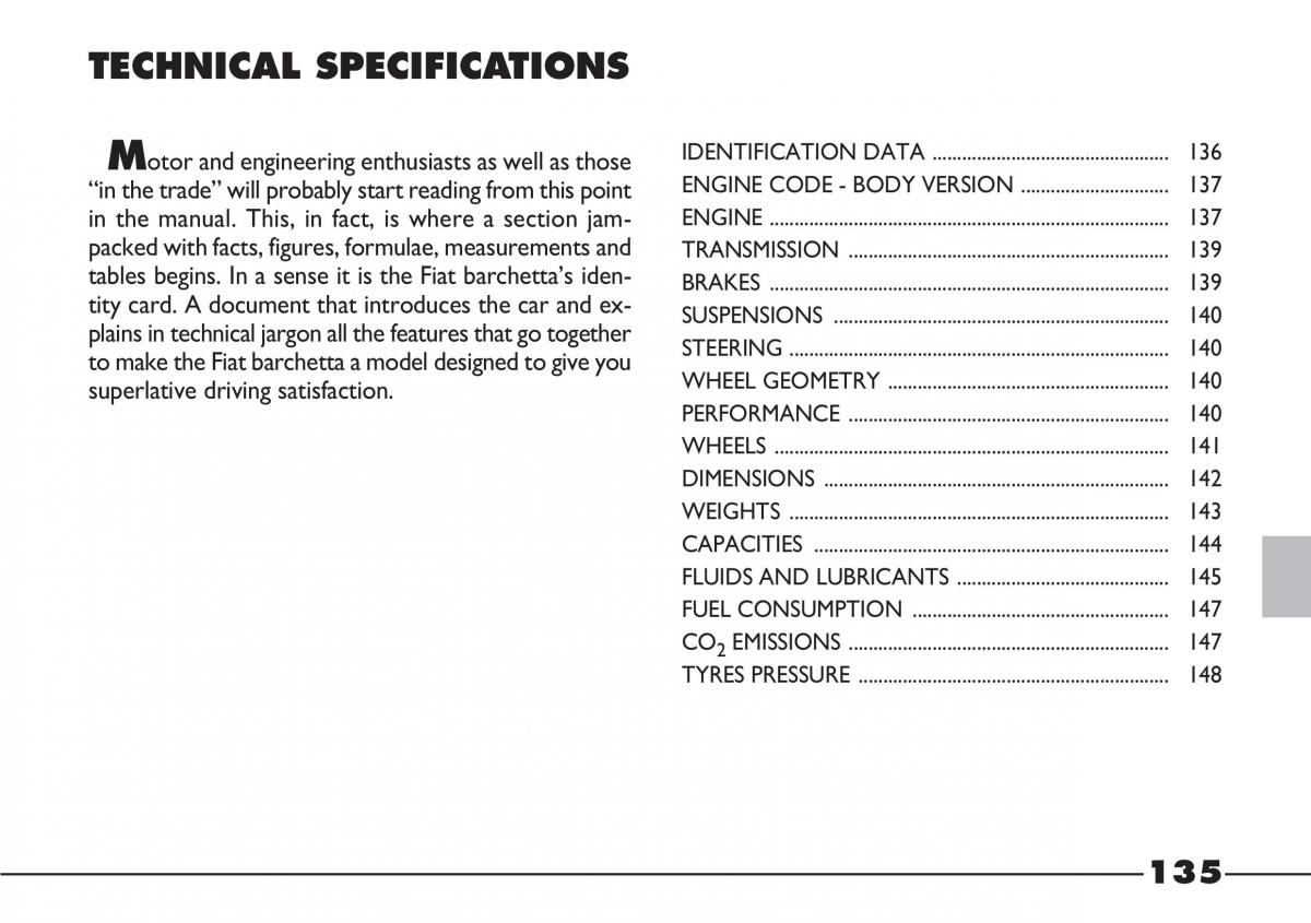 Fiat Barchetta owners manual / page 136