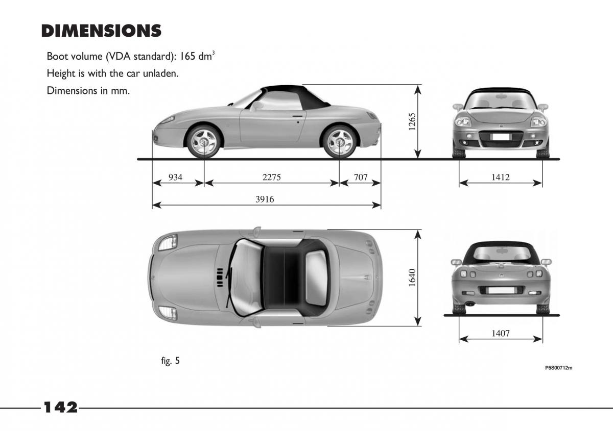 Fiat Barchetta owners manual / page 143