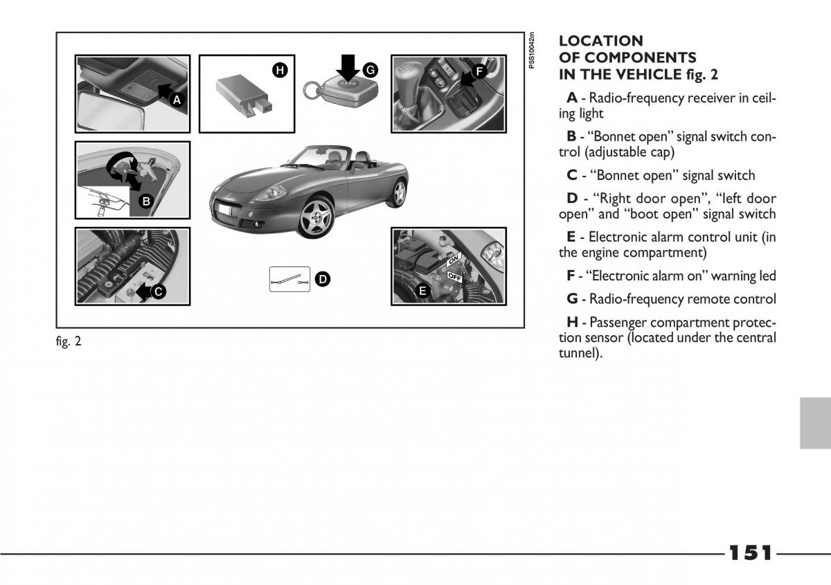 Fiat Barchetta owners manual / page 152