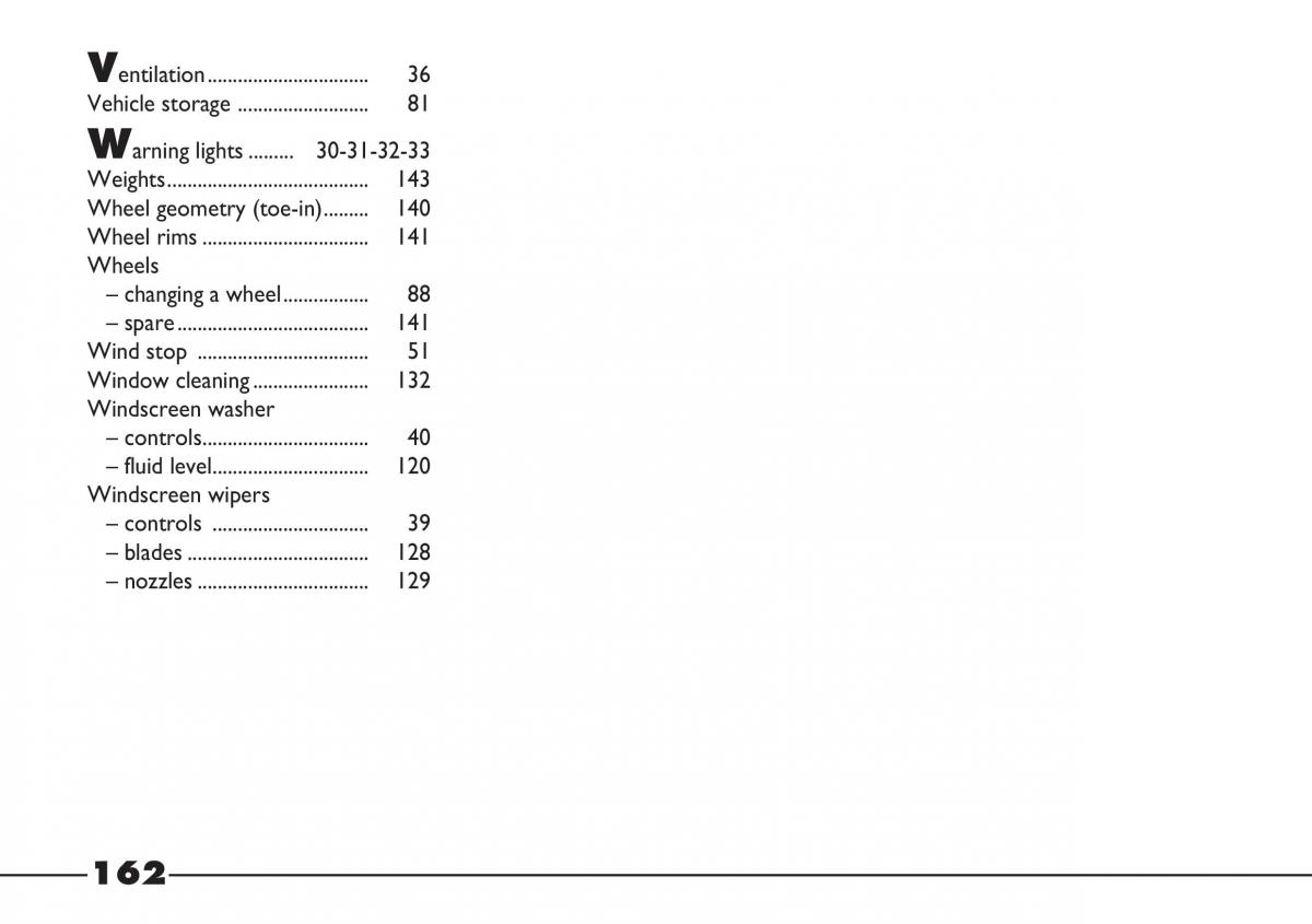 Fiat Barchetta owners manual / page 163