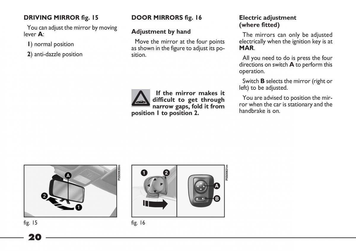 Fiat Barchetta owners manual / page 21