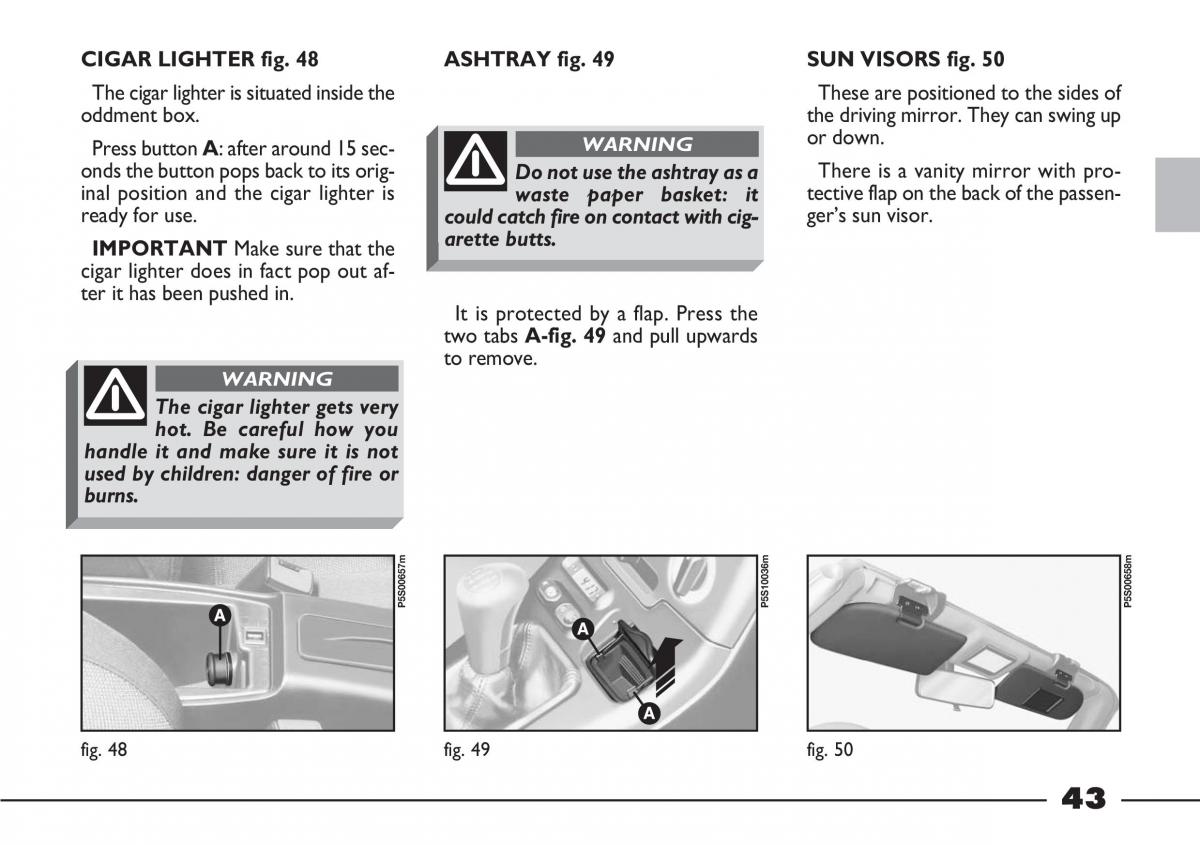 Fiat Barchetta owners manual / page 44