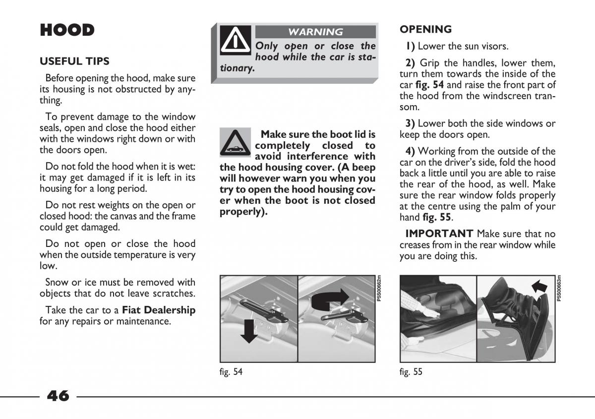 Fiat Barchetta owners manual / page 47