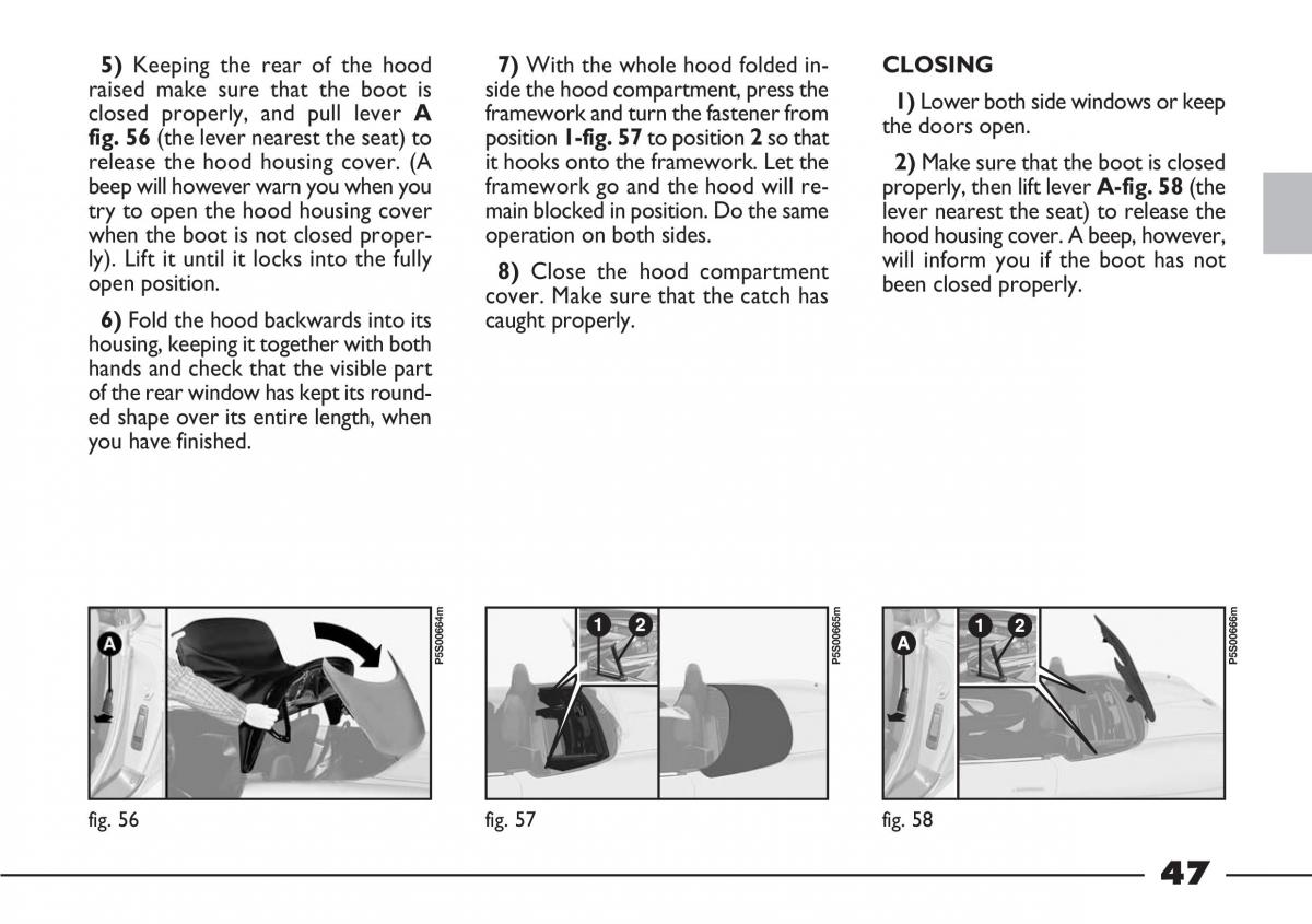 Fiat Barchetta owners manual / page 48