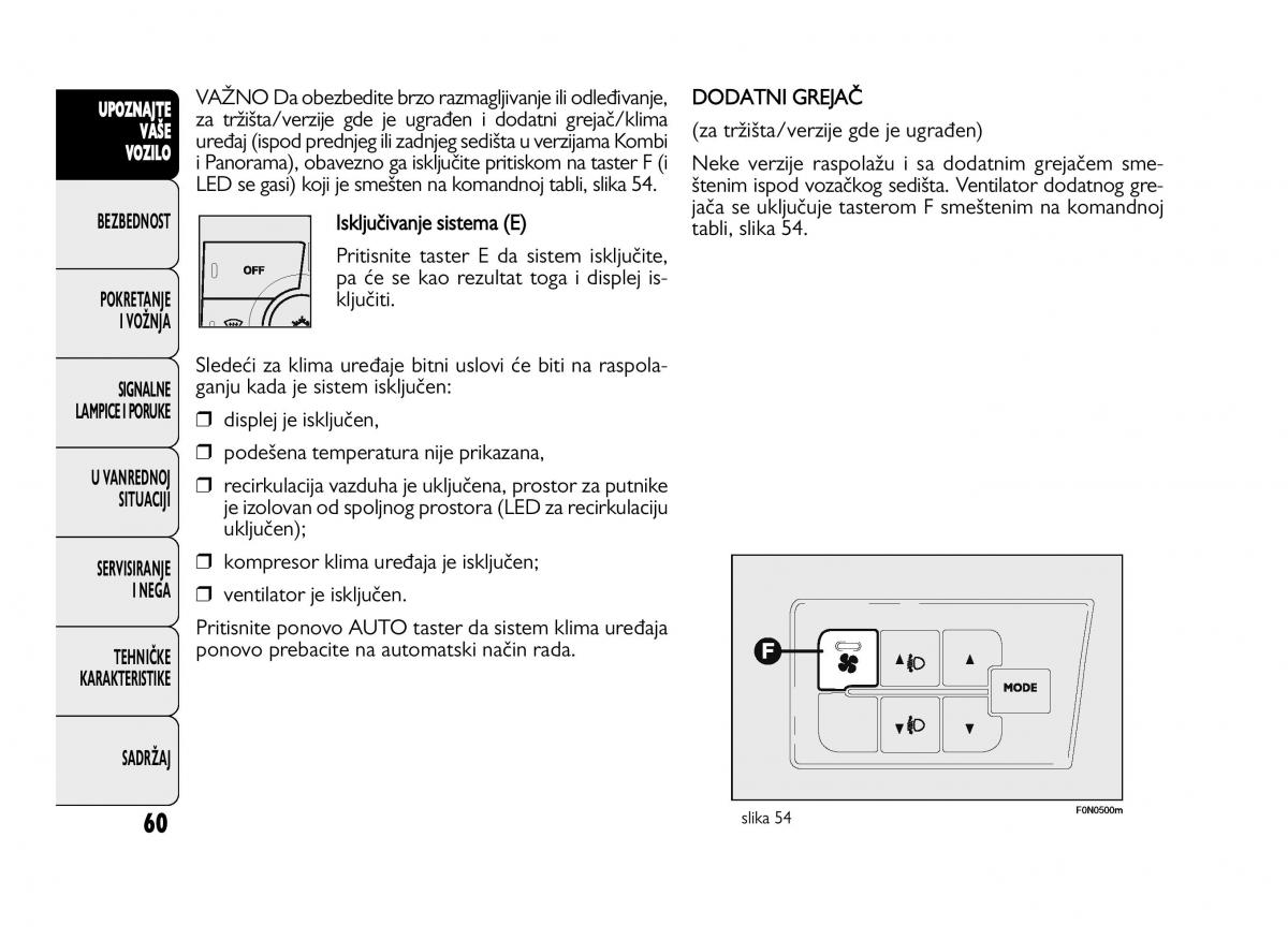 Fiat Ducato III 3 vlasnicko uputstvo / page 64