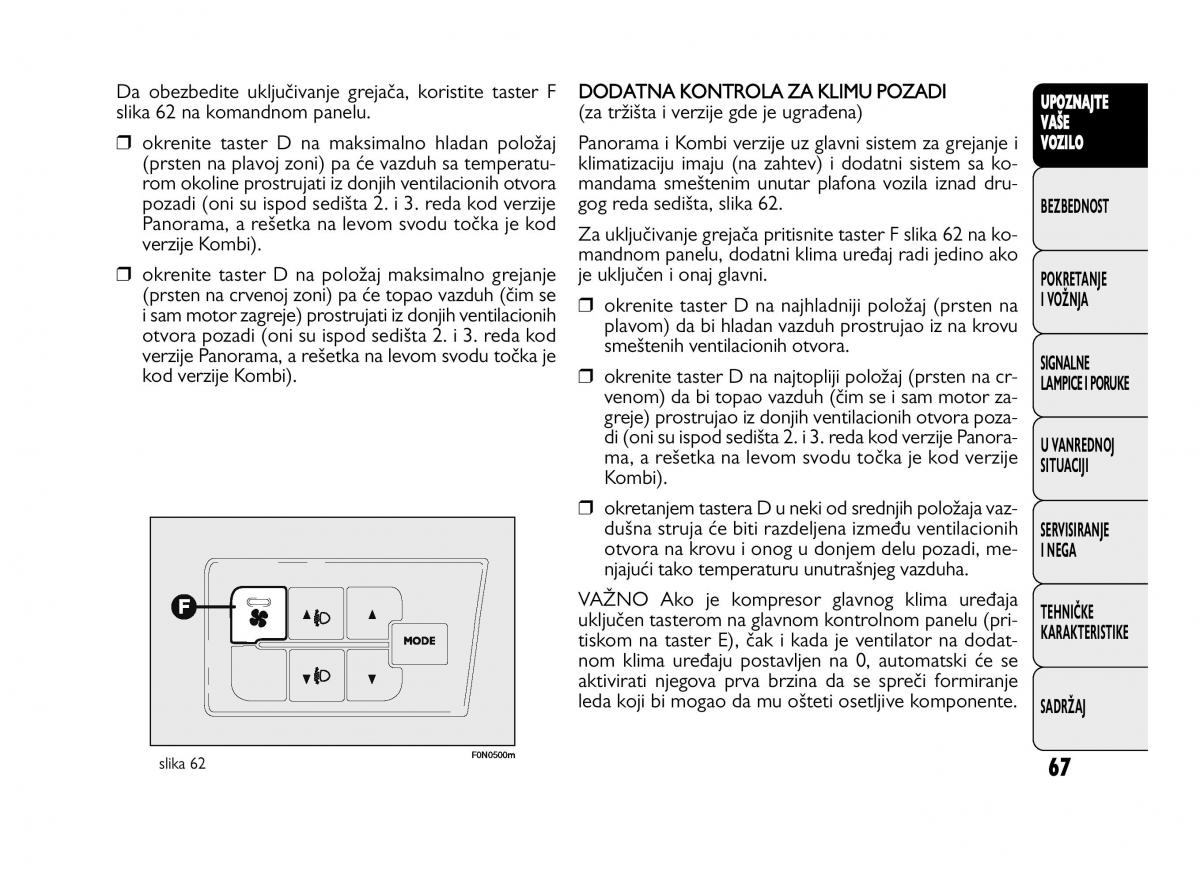 Fiat Ducato III 3 vlasnicko uputstvo / page 71