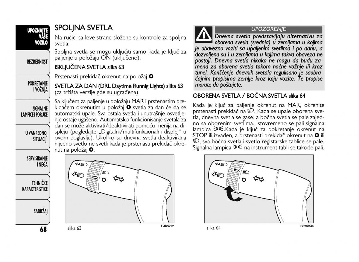 Fiat Ducato III 3 vlasnicko uputstvo / page 72