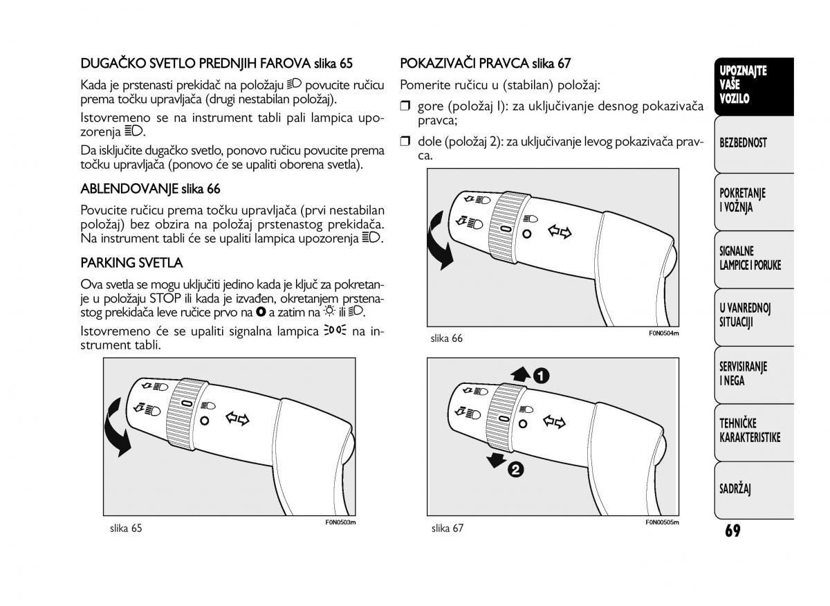 Fiat Ducato III 3 vlasnicko uputstvo / page 73