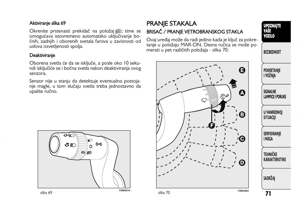 Fiat Ducato III 3 vlasnicko uputstvo / page 75