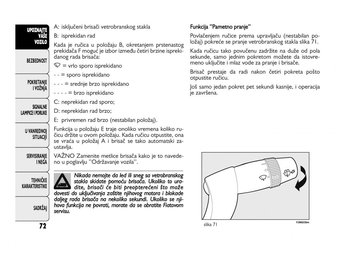 Fiat Ducato III 3 vlasnicko uputstvo / page 76