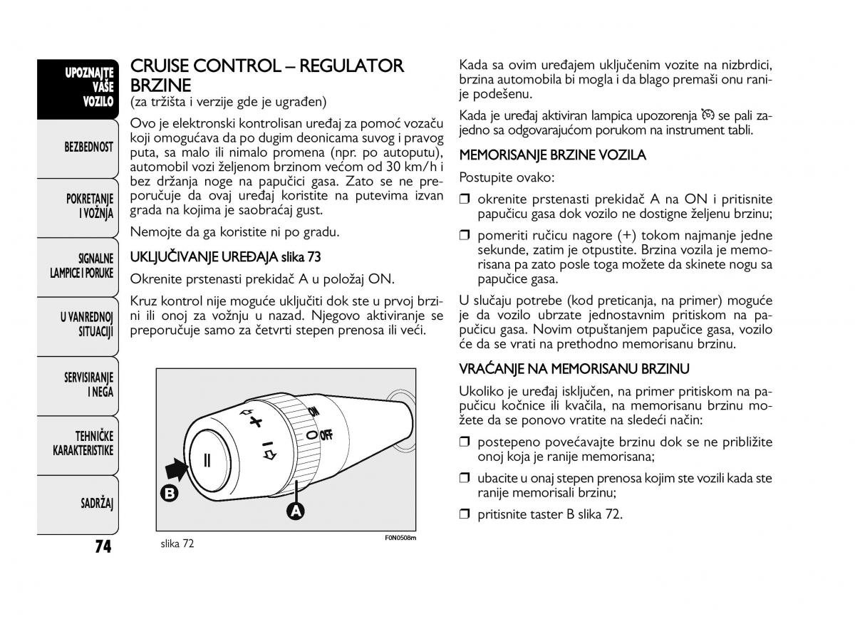 Fiat Ducato III 3 vlasnicko uputstvo / page 78