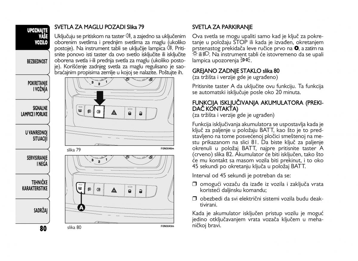 Fiat Ducato III 3 vlasnicko uputstvo / page 84