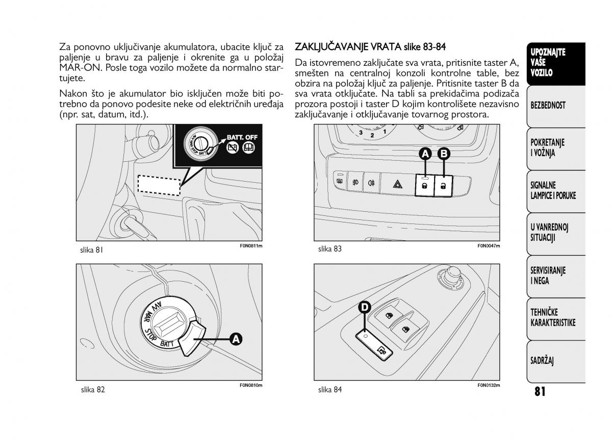 Fiat Ducato III 3 vlasnicko uputstvo / page 85