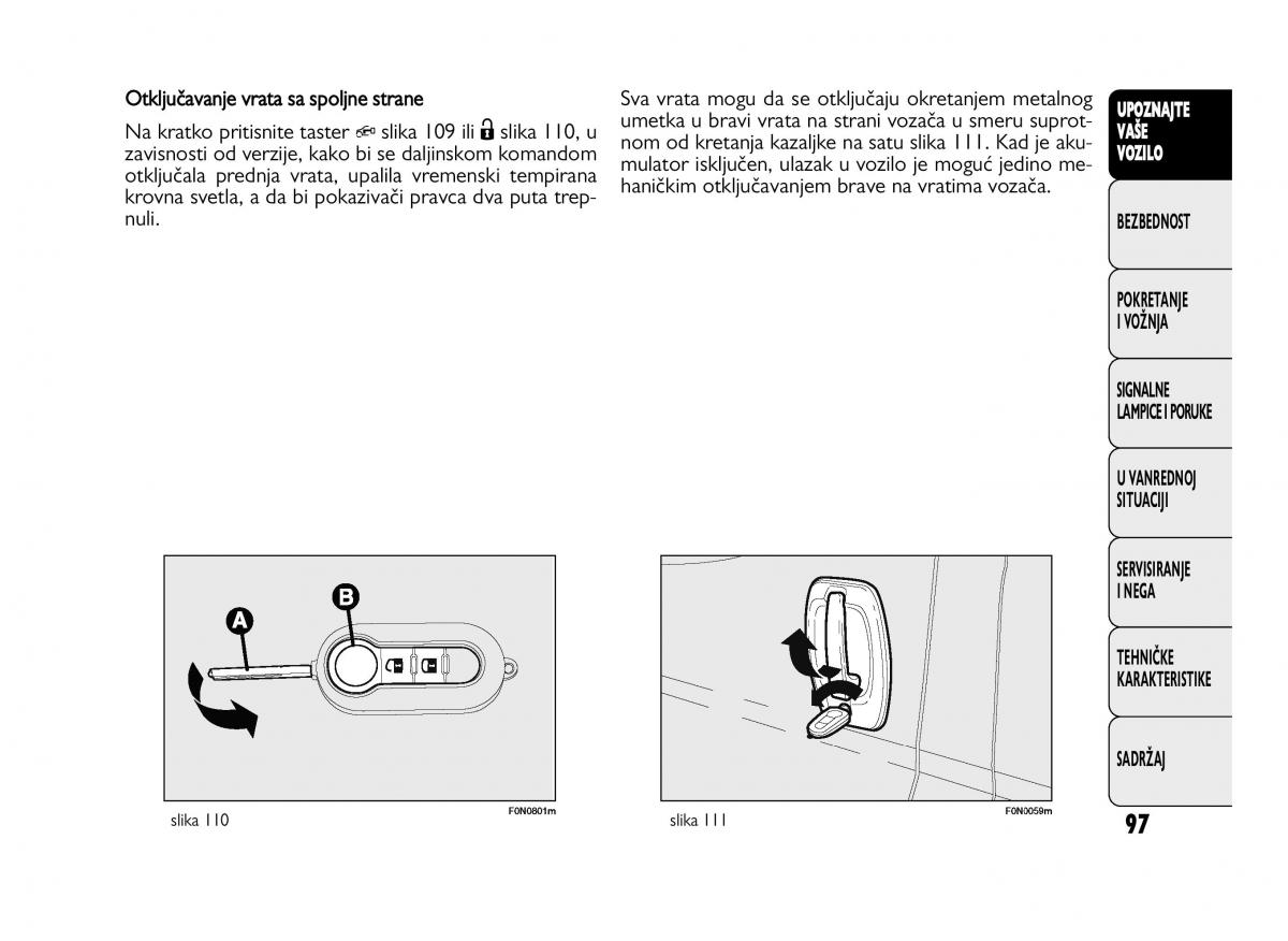 Fiat Ducato III 3 vlasnicko uputstvo / page 101