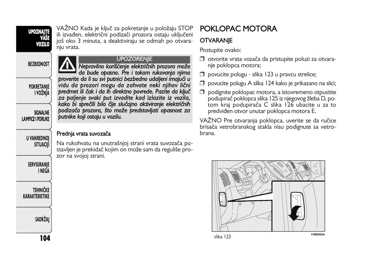 Fiat Ducato III 3 vlasnicko uputstvo / page 108