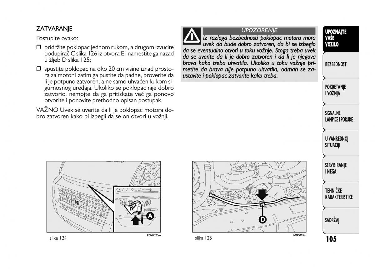 Fiat Ducato III 3 vlasnicko uputstvo / page 109