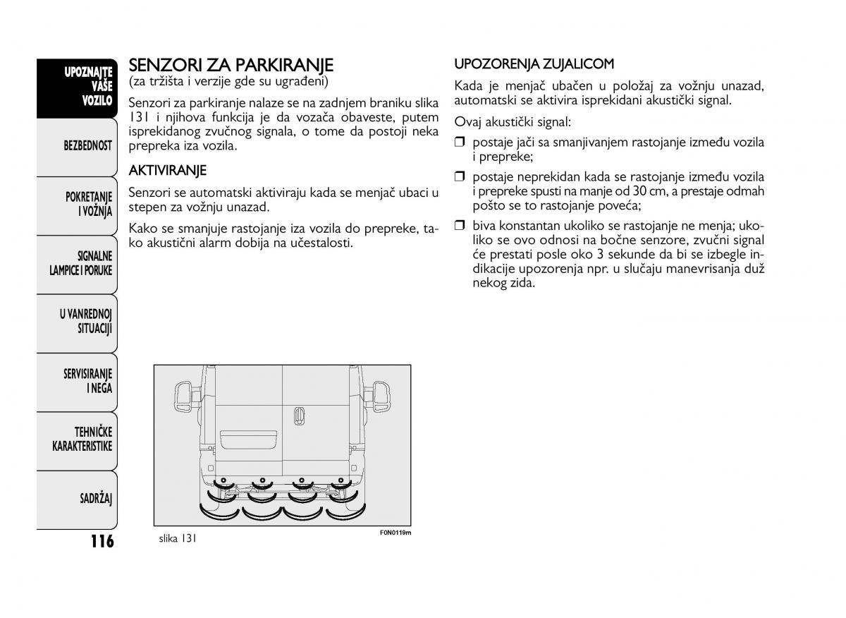 Fiat Ducato III 3 vlasnicko uputstvo / page 120