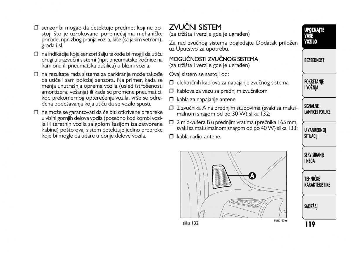 Fiat Ducato III 3 vlasnicko uputstvo / page 123