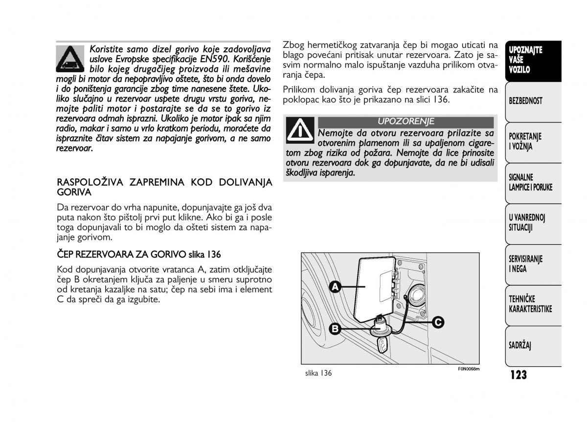 Fiat Ducato III 3 vlasnicko uputstvo / page 127