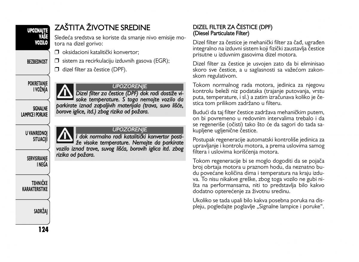 Fiat Ducato III 3 vlasnicko uputstvo / page 128