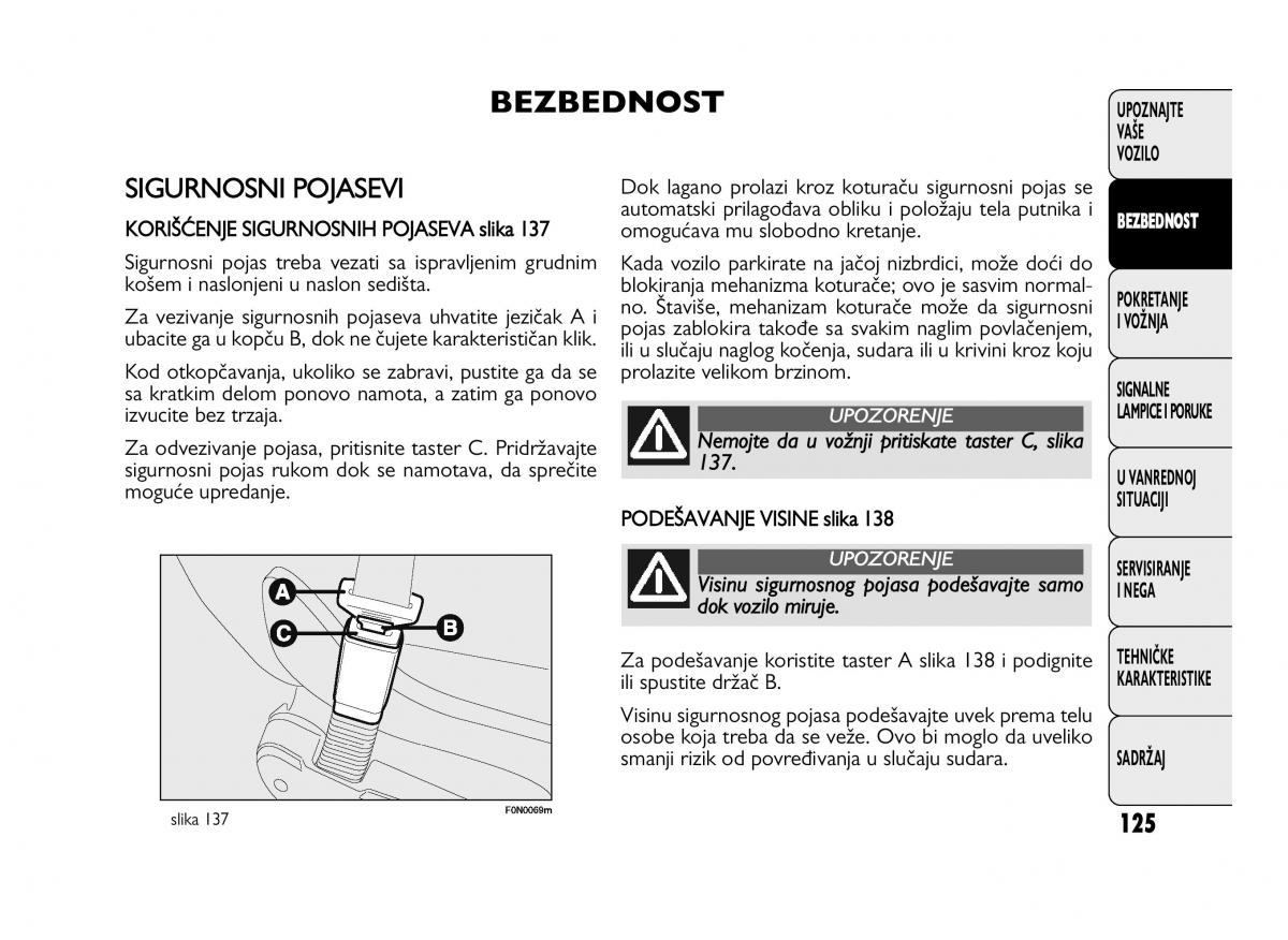 Fiat Ducato III 3 vlasnicko uputstvo / page 129