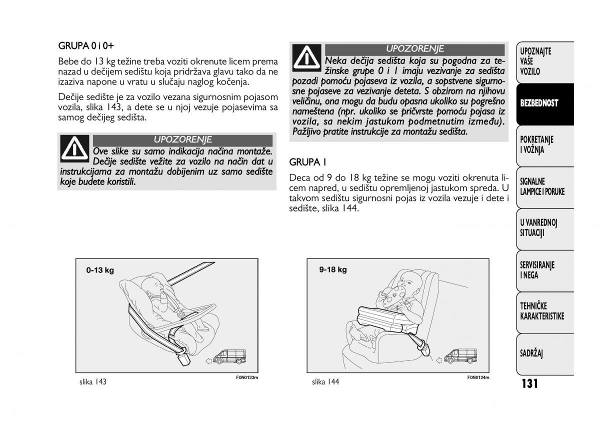 Fiat Ducato III 3 vlasnicko uputstvo / page 135