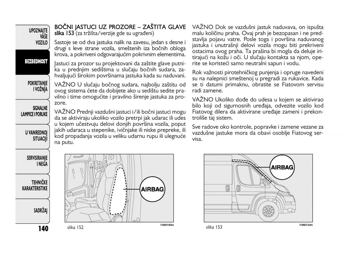 Fiat Ducato III 3 vlasnicko uputstvo / page 144