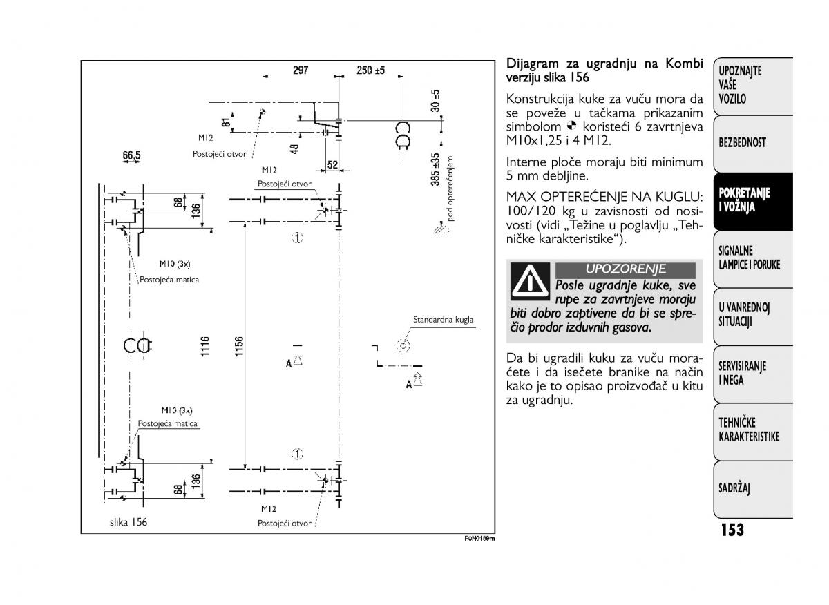 Fiat Ducato III 3 vlasnicko uputstvo / page 157