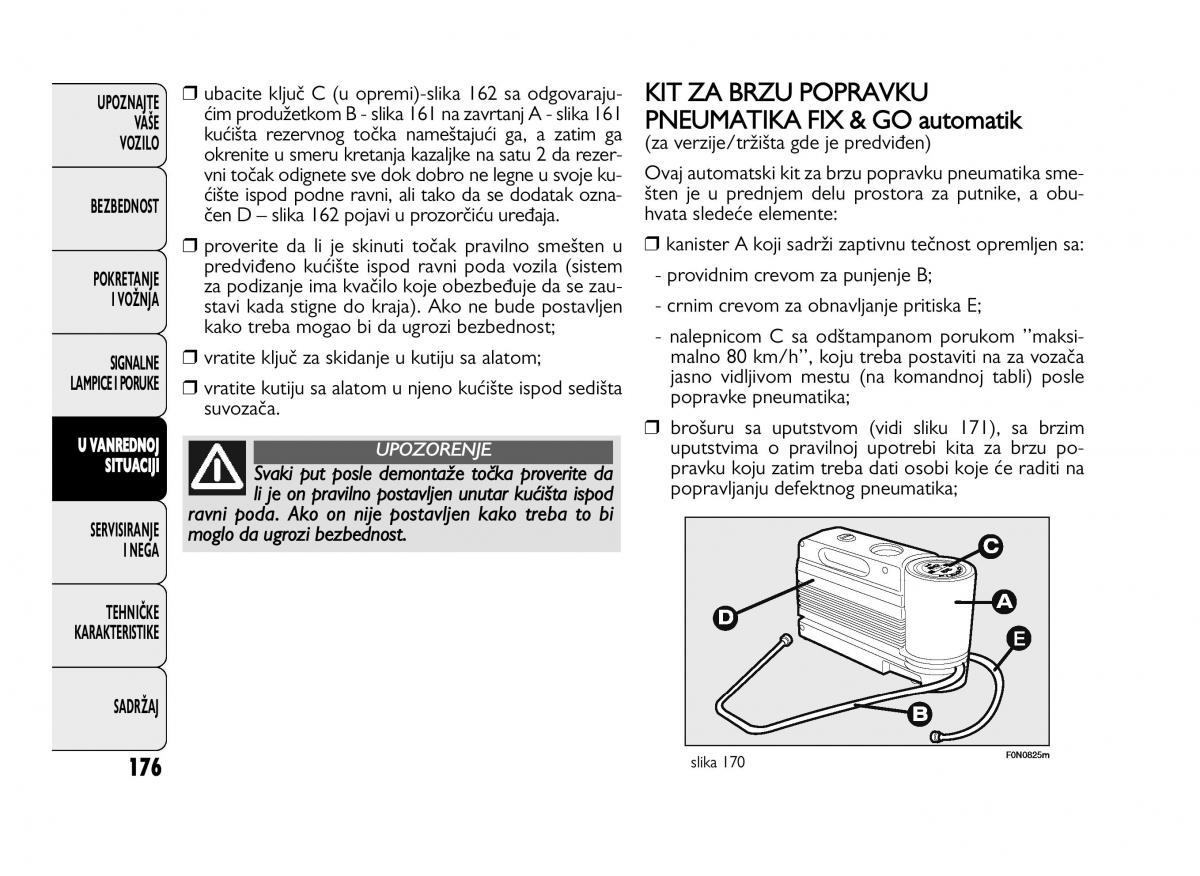 Fiat Ducato III 3 vlasnicko uputstvo / page 180