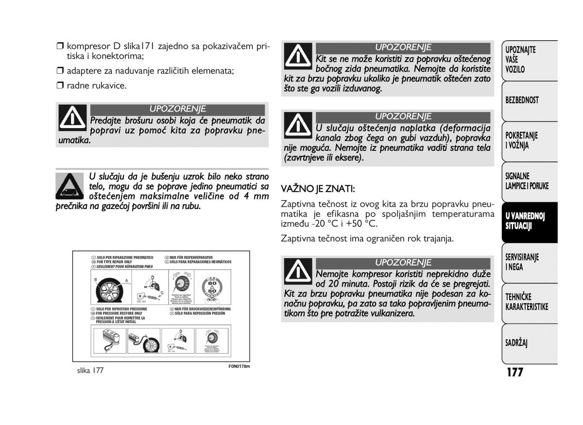 Fiat Ducato III 3 vlasnicko uputstvo / page 181