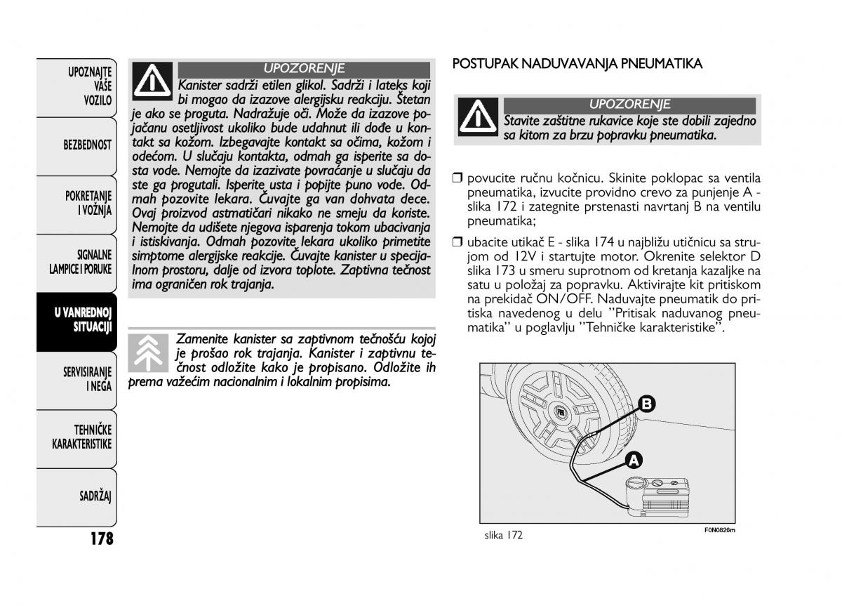 Fiat Ducato III 3 vlasnicko uputstvo / page 182