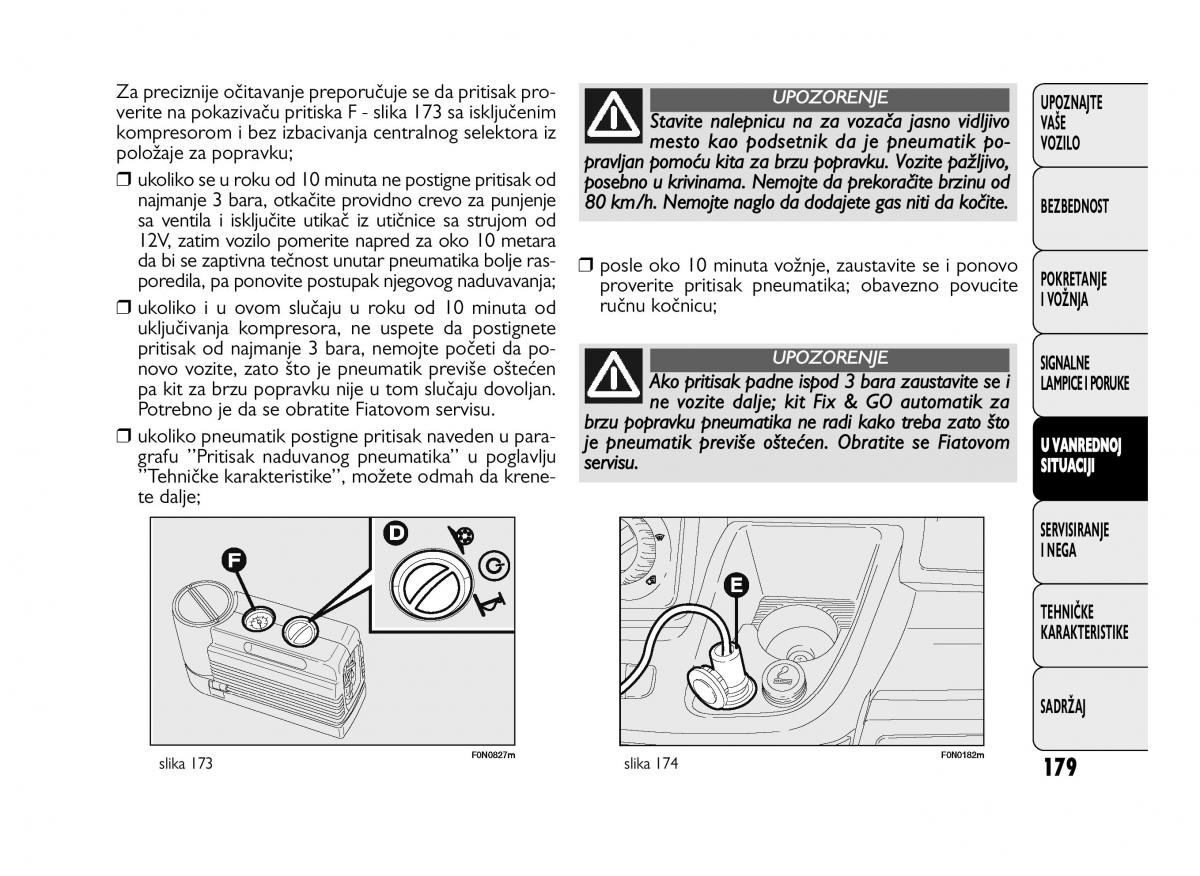 Fiat Ducato III 3 vlasnicko uputstvo / page 183