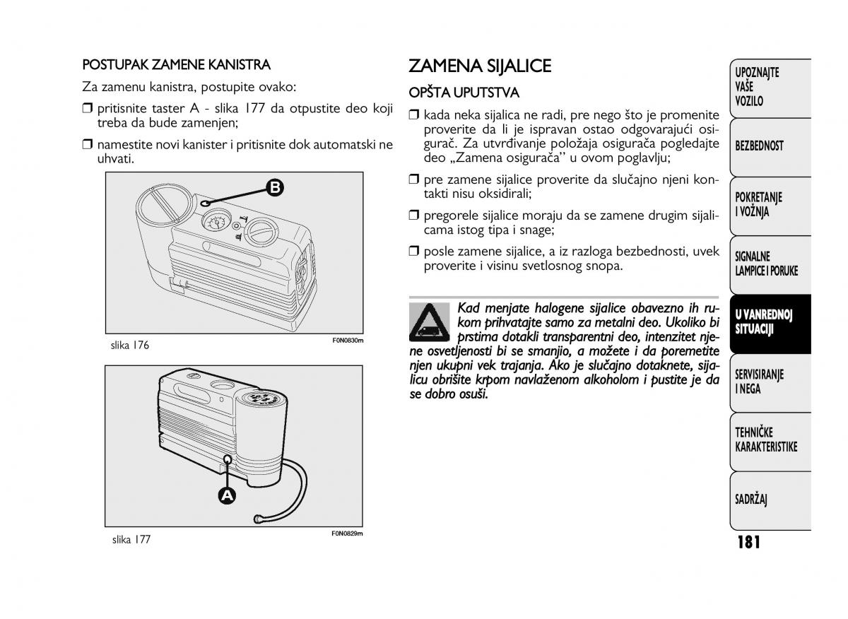 Fiat Ducato III 3 vlasnicko uputstvo / page 185