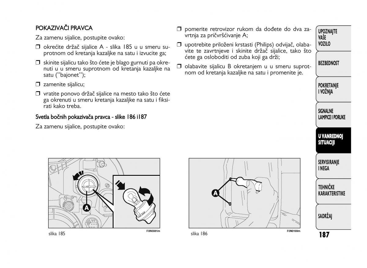 Fiat Ducato III 3 vlasnicko uputstvo / page 191