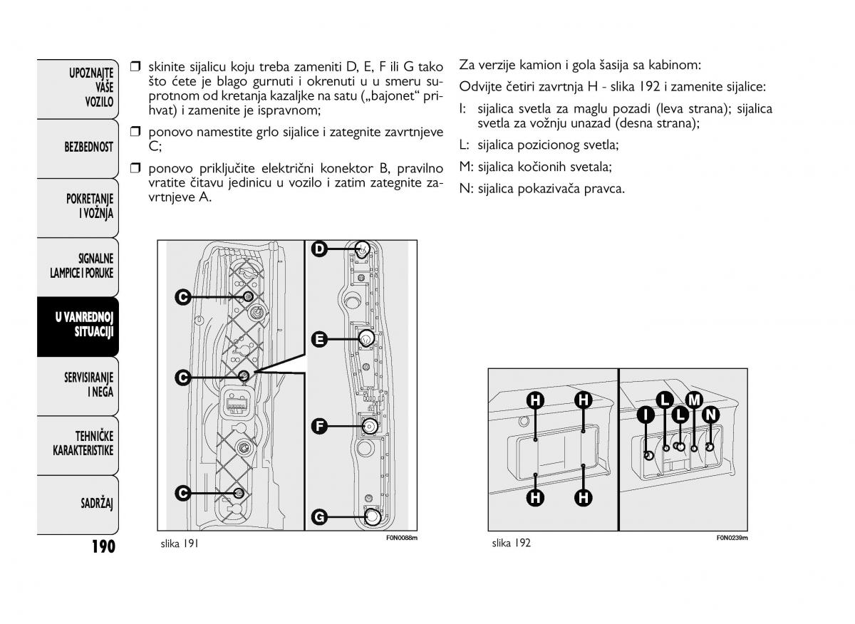 Fiat Ducato III 3 vlasnicko uputstvo / page 194