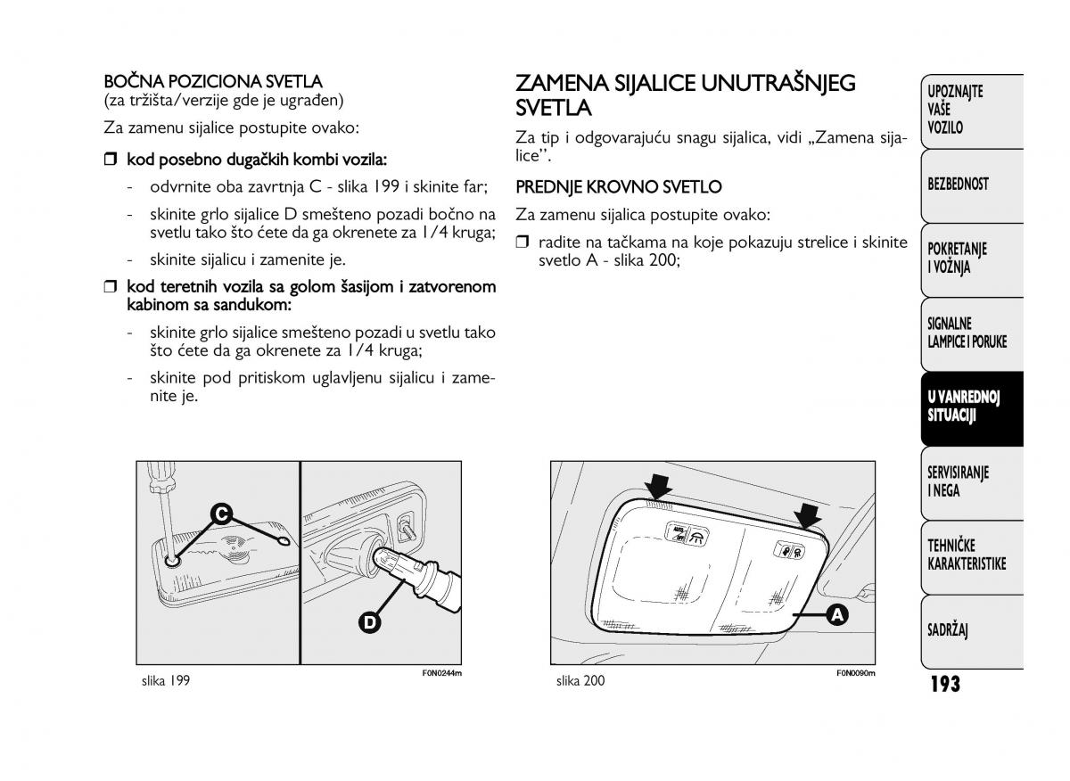 Fiat Ducato III 3 vlasnicko uputstvo / page 197