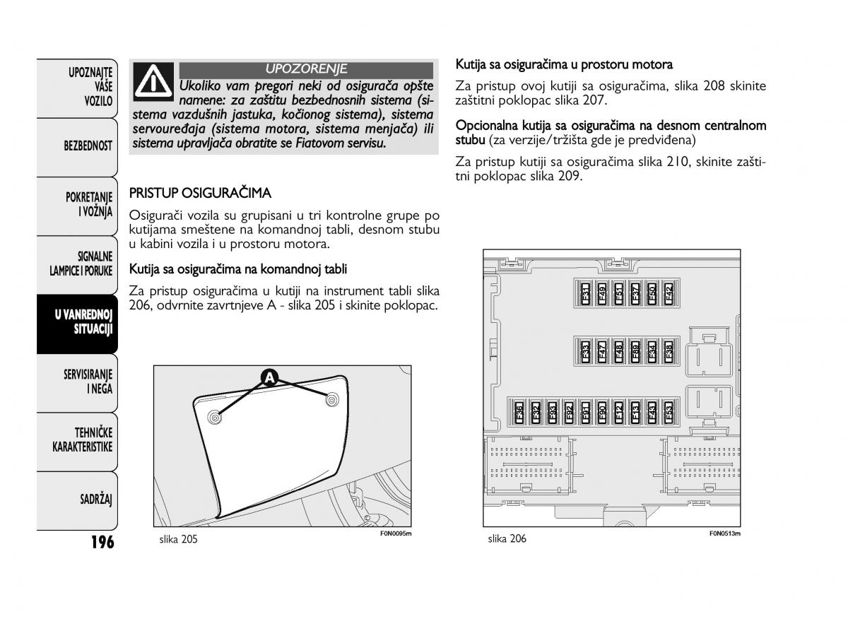 Fiat Ducato III 3 vlasnicko uputstvo / page 200