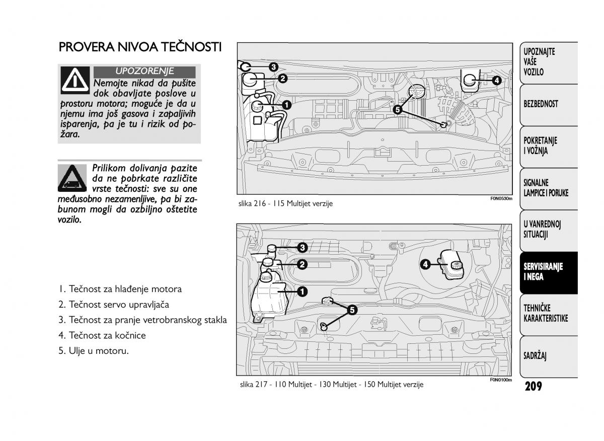 Fiat Ducato III 3 vlasnicko uputstvo / page 213