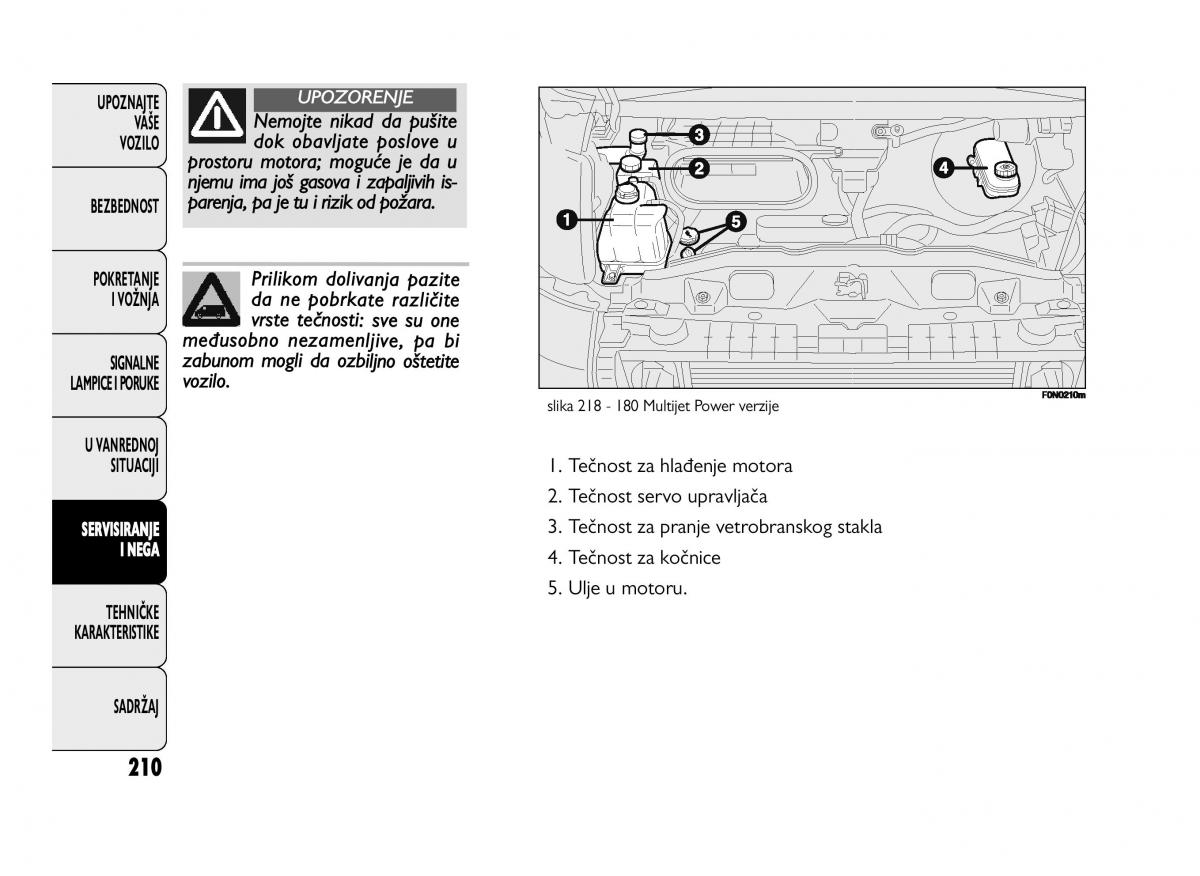 Fiat Ducato III 3 vlasnicko uputstvo / page 214