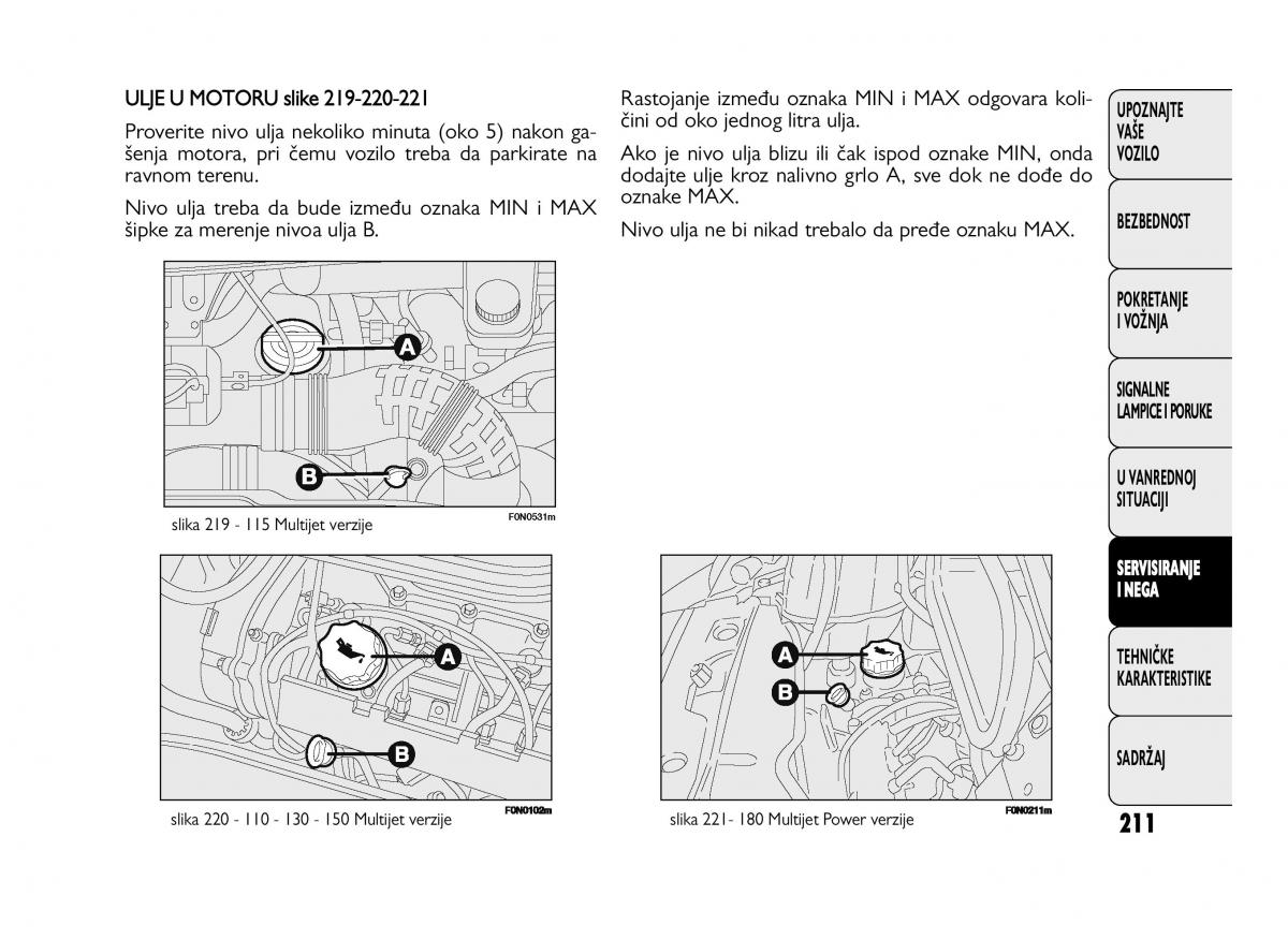 Fiat Ducato III 3 vlasnicko uputstvo / page 215