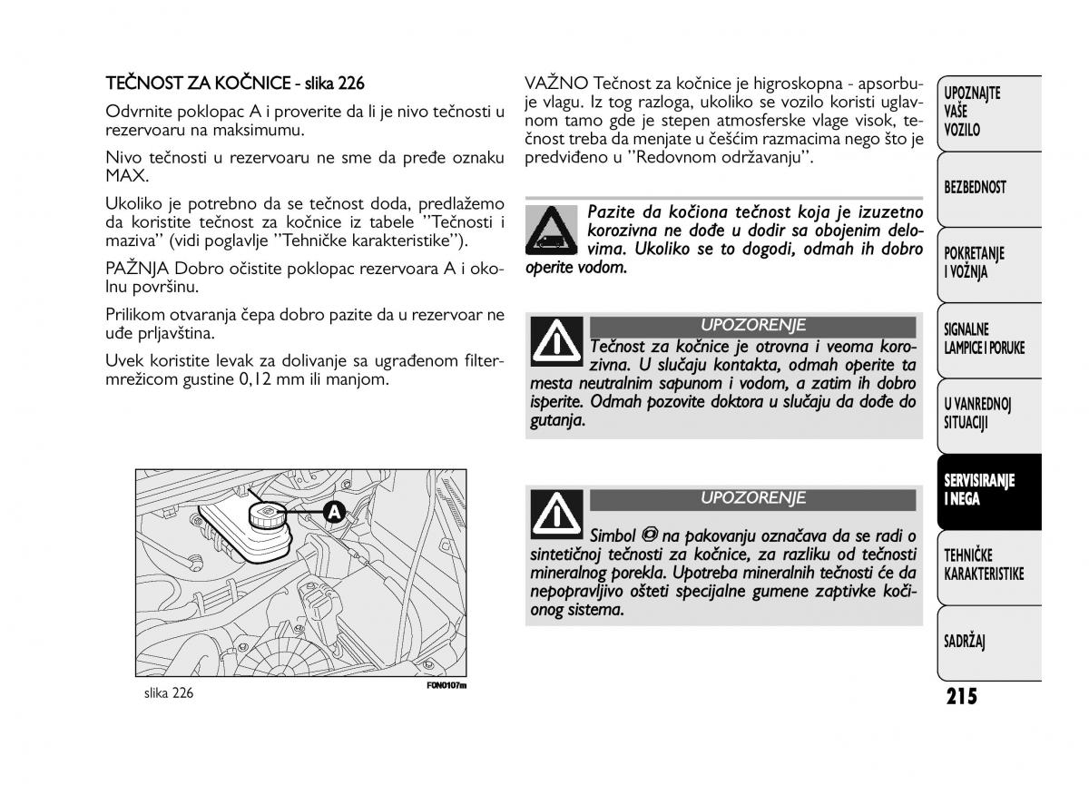 Fiat Ducato III 3 vlasnicko uputstvo / page 219